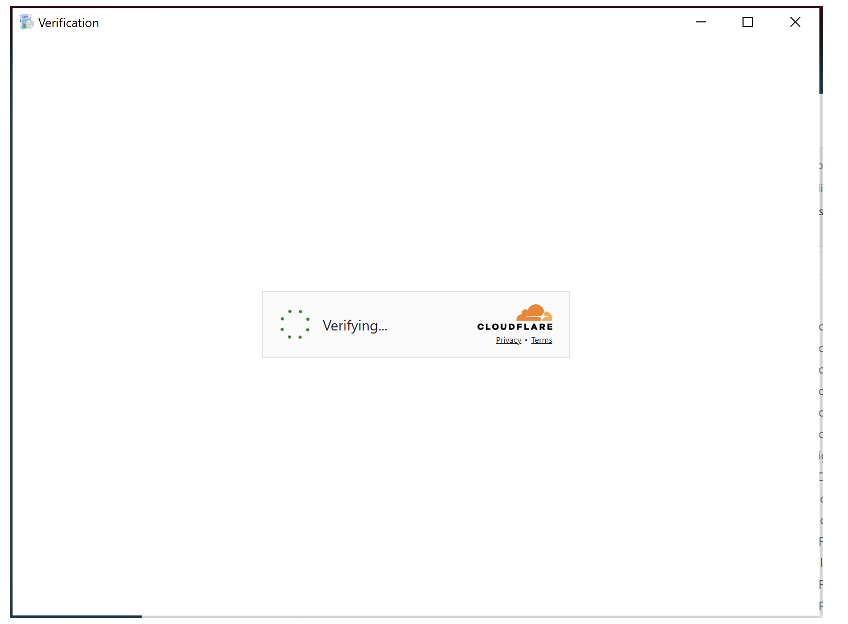 Cloudflare verification screen.